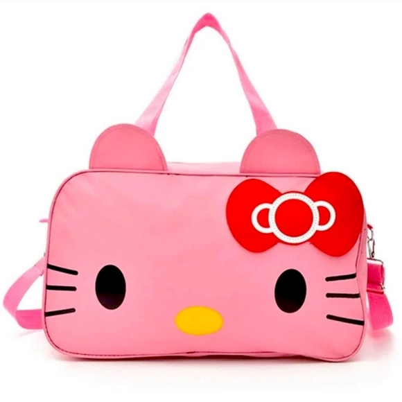 Sanrio Pink Hello Kitty Travel Bag with Red Accent - Picture 1 of 4